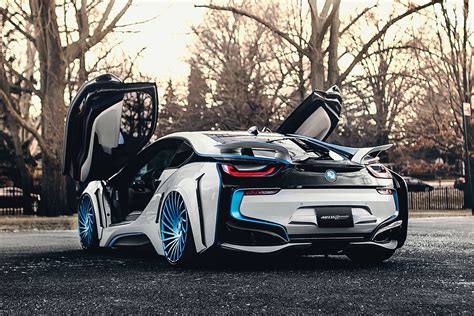 Spaceship in the Form of the Car: Custom White BMW i8 with Blue Accents ...