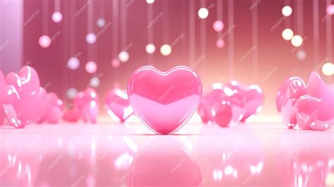 Premium AI Image | Pink heart shaped balloons on a pink background with ...