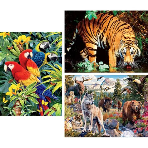 Set of 3: Animal 1000 Piece Jigsaw Puzzles | Spilsbury