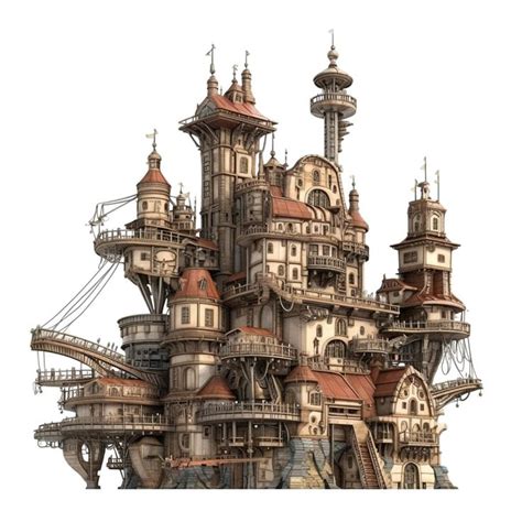 Steampunk Castles With Towers Clipart Instant Download Digital ...