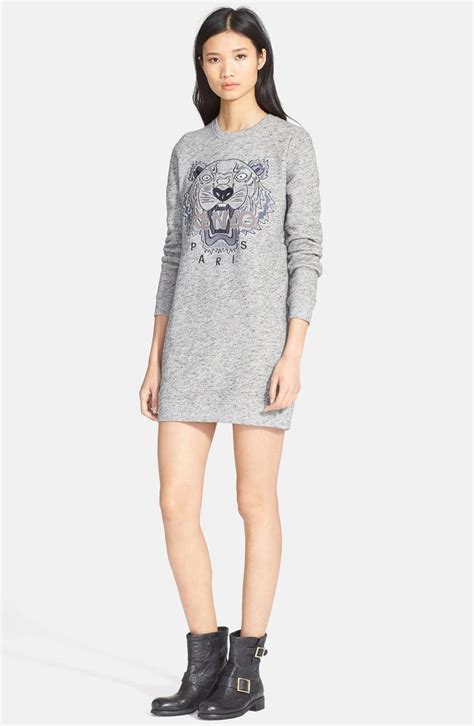 KENZO Embroidered Tiger Sweatshirt Dress | Nordstrom