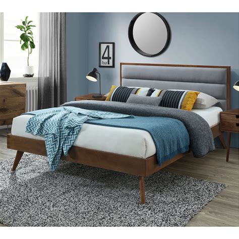 DG Casa Orlando Mid Century Modern Platfrom Bed Frame with Tufted ...