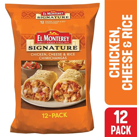 El Monterey Signature Chicken, Cheese & Rice Chimichangas, 54 oz, 12 ...