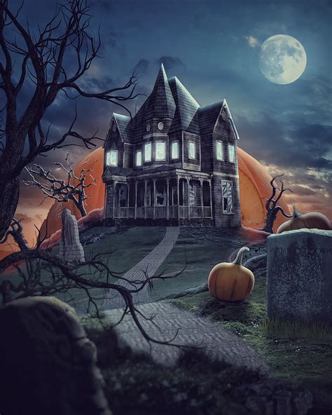 Download Halloween, Haunted House, Graveyard. Royalty-Free Stock ...