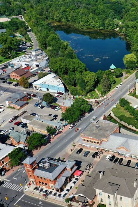 Aerial Vertical of Milton, Ontario, Canada on Fine Spring Morning Stock ...