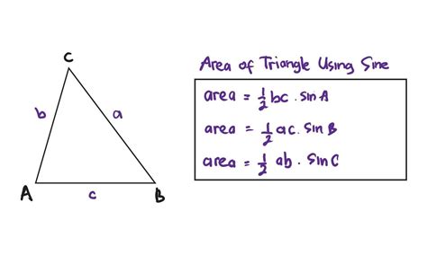 The area of triangle using sine. Editable vector EPS10 10854289 Vector ...