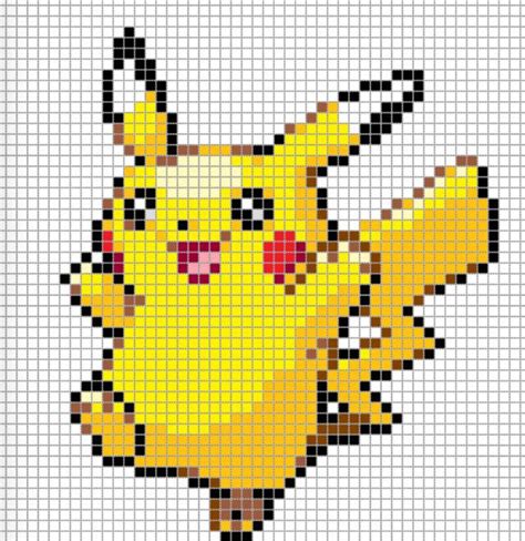 Grid Pokemon Pixel Art Pikachu - macacosmelhorados