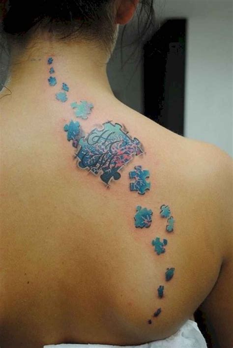 39 Coolest Puzzle Piece Autism Tattoos Art Ideas | Puzzle tattoos ...