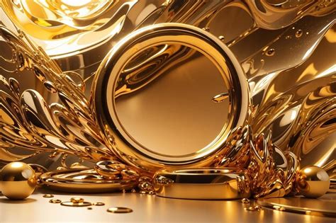 Premium AI Image | Abstract 3d gold background