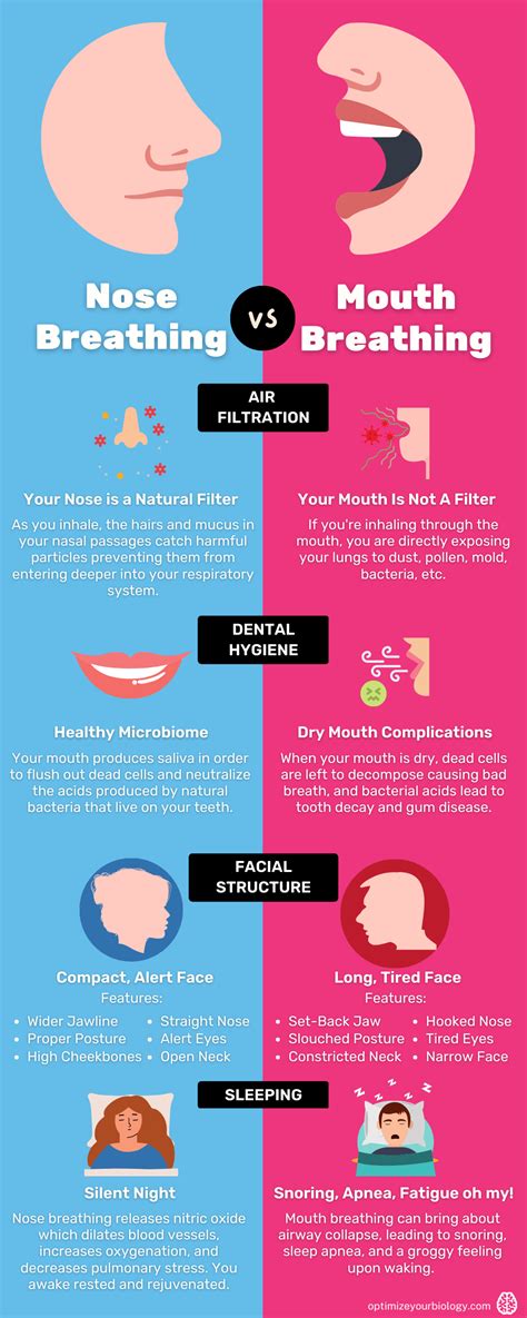 Nose vs Mouth Breathing Infographic | Optimize Your Biology | How to ...