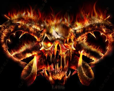 🔥 Download Skull On Fire Puter Wallpaper Desktop Background by ...