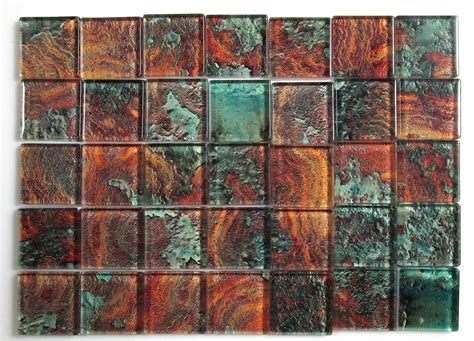 Glass Mosaic Tiles Rustic Copper Design Glass Mosaic Tiles - Etsy