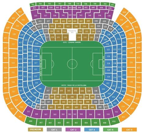 Santiago Bernabeu Seating Chart | Real Madrid Stadium Map ...