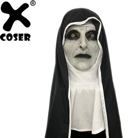 XCOSER The Nun Cosplay Valak The Nun Mask Halloween Horror Mask Latex ...