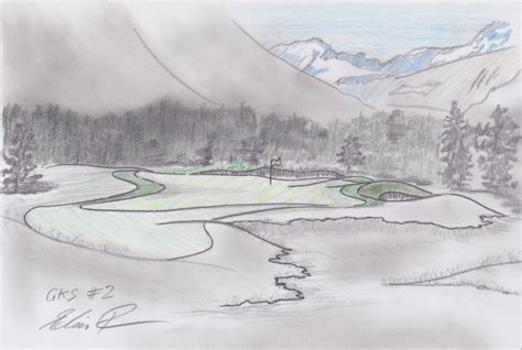 Golf Course Drawing at PaintingValley.com | Explore collection of Golf ...