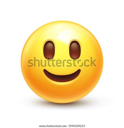 Slightly Smiling Emoji Friendly Emoticon Happy Stock Vector (Royalty ...