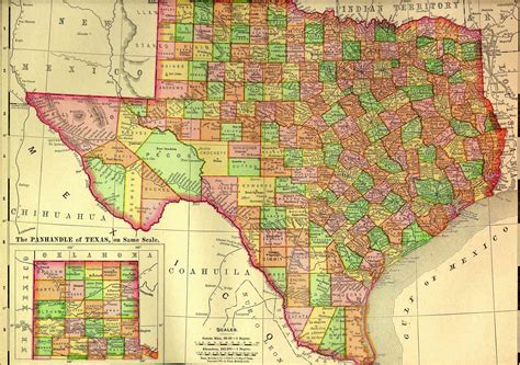 Texas 1895 Historical Map - Texas • mappery