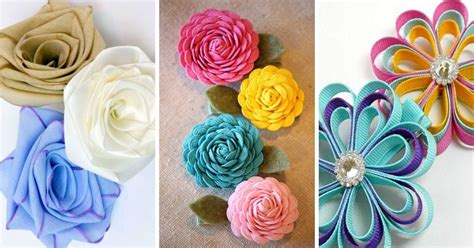 Top 15 Easy Ribbon Flowers | Ribbon flower tutorial, Ribbon crafts ...