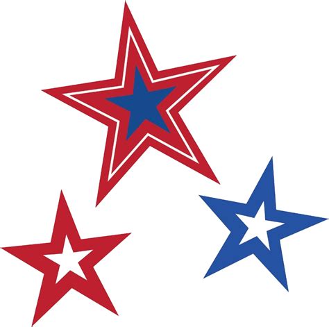 Red White And Blue Stars Clipart