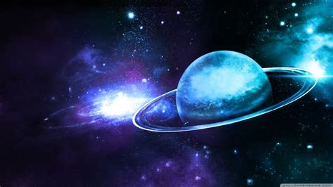 Teal and purple saturn painting, space, planetary rings, space art ...