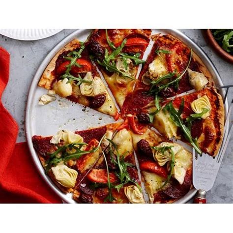 Artichoke and salami pizza recipe | Salami pizza, Recipes, Pizza