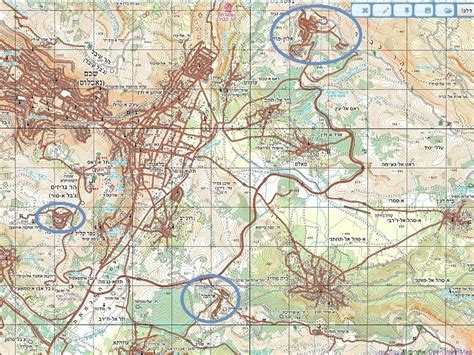 Map of Nablus and the settlement around