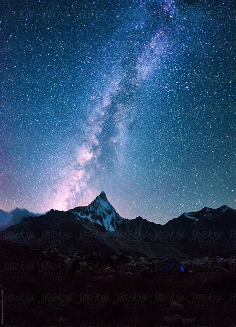 "Milky Way On A Night Sky Over The Mountains" by Stocksy Contributor ...