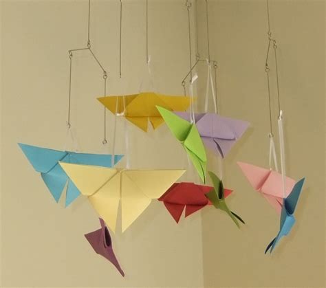 Rainbow Origami Butterfly Mobile | aftcra