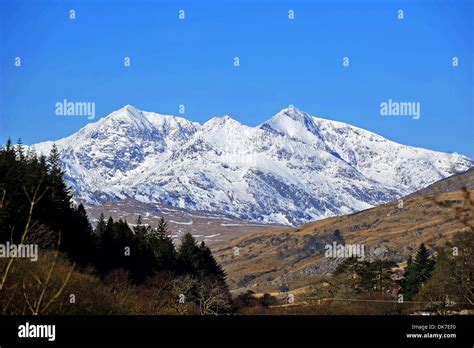 Snowdon, the highest mountain in Wales, Snowdonia National Park Stock ...