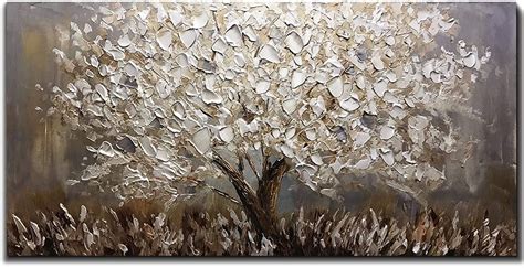 Silver Leaves Abstract Painting Hand Painted Canvas Painting