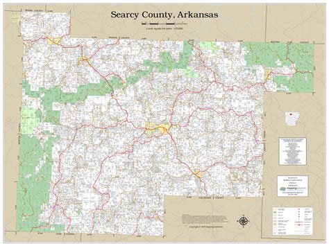 Searcy County Arkansas 2020 Wall Map | Mapping Solutions