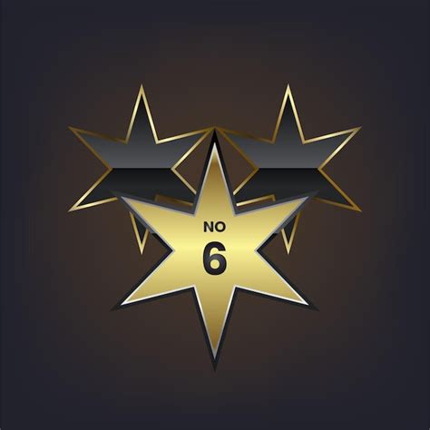 Premium Vector | A winner 6th golden star label design, premium stars ...