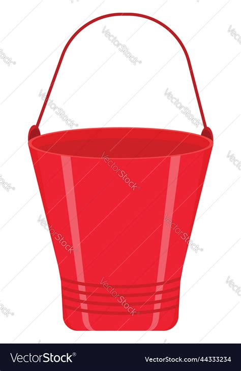 One red fire bucket on a white background Vector Image