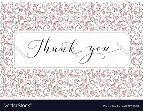 Thank you card with hand written custom Royalty Free Vector