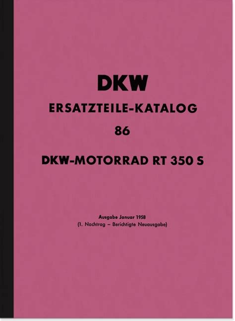 DKW RT 350 S spare parts list spare parts catalog parts catalog