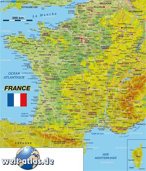 Karte von Frankreich (Land / Staat) | Welt-Atlas.de