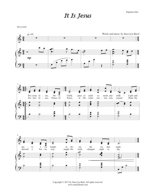 It Is Jesus (Soprano/Alto) - PDF sheet music - Sara Lyn Baril