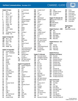 Spectrum Channel Lineup Printable Version