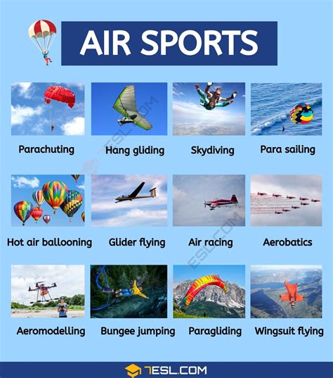 Air Sports List in English • 7ESL