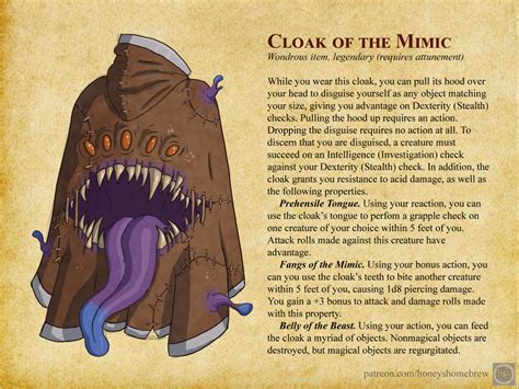 Cloak of the Mimic by HoneysHomebrew on DeviantArt