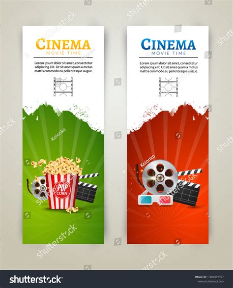 Cinema Movie Banner Poster Design Template Stock Vector (Royalty Free ...