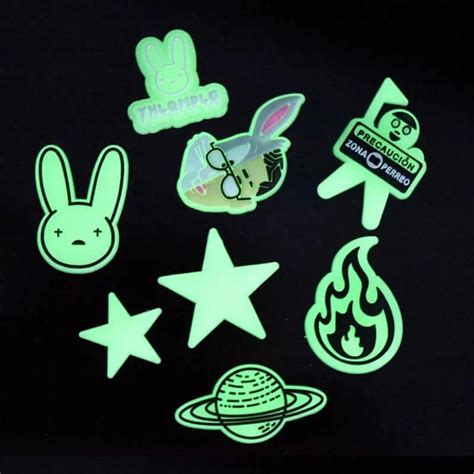 Set of 8 BAD BUNNY Glow in the Dark Charms - Etsy