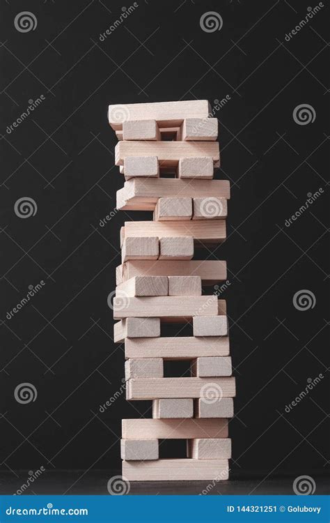 Business Idea Implementation Wooden Tower Stack Stock Image - Image of ...