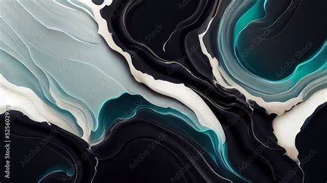 Abstract 4k wallpaper. Liquid fluid, black dark marble, obsidian, with ...