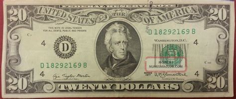 Twenty $20 Dollar Bill 1977 Rare Old Paper Money