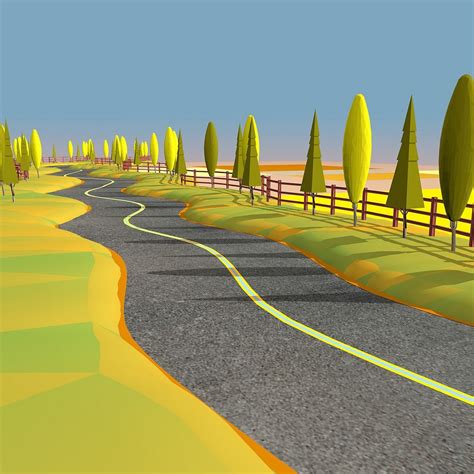 Road Render | Landscape, Low poly 3d models, Low poly 3d