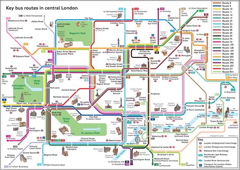 Central London bus map with tourist attractions - Ontheworldmap.com