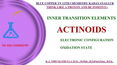 Actinoids, Electronic Configuration, Oxidation state, Differences ...