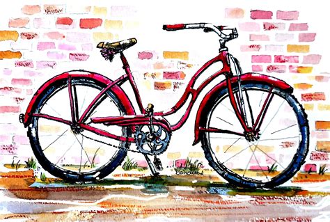 Watercolor Bicycle Painting at PaintingValley.com | Explore collection ...