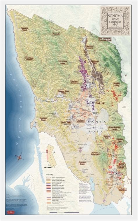 Frameable - Sonoma Wine Country Map